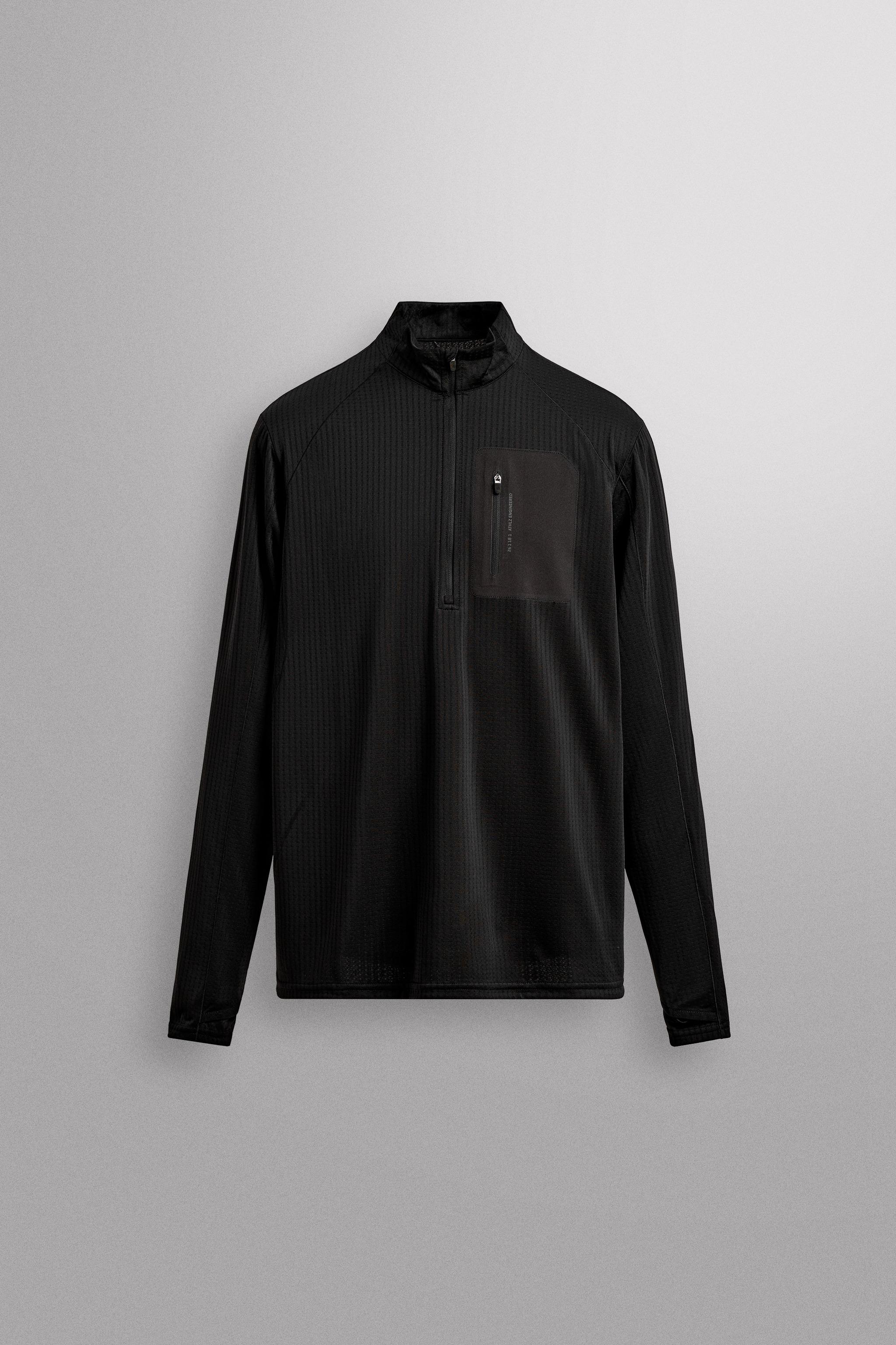 COMBINATION POCKET QUARTER-ZIP SWEATSHIRT